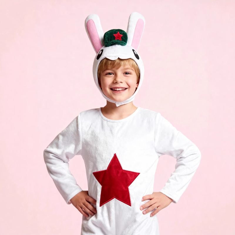 Party Games Animals - Kids White Easter Costume with Ears