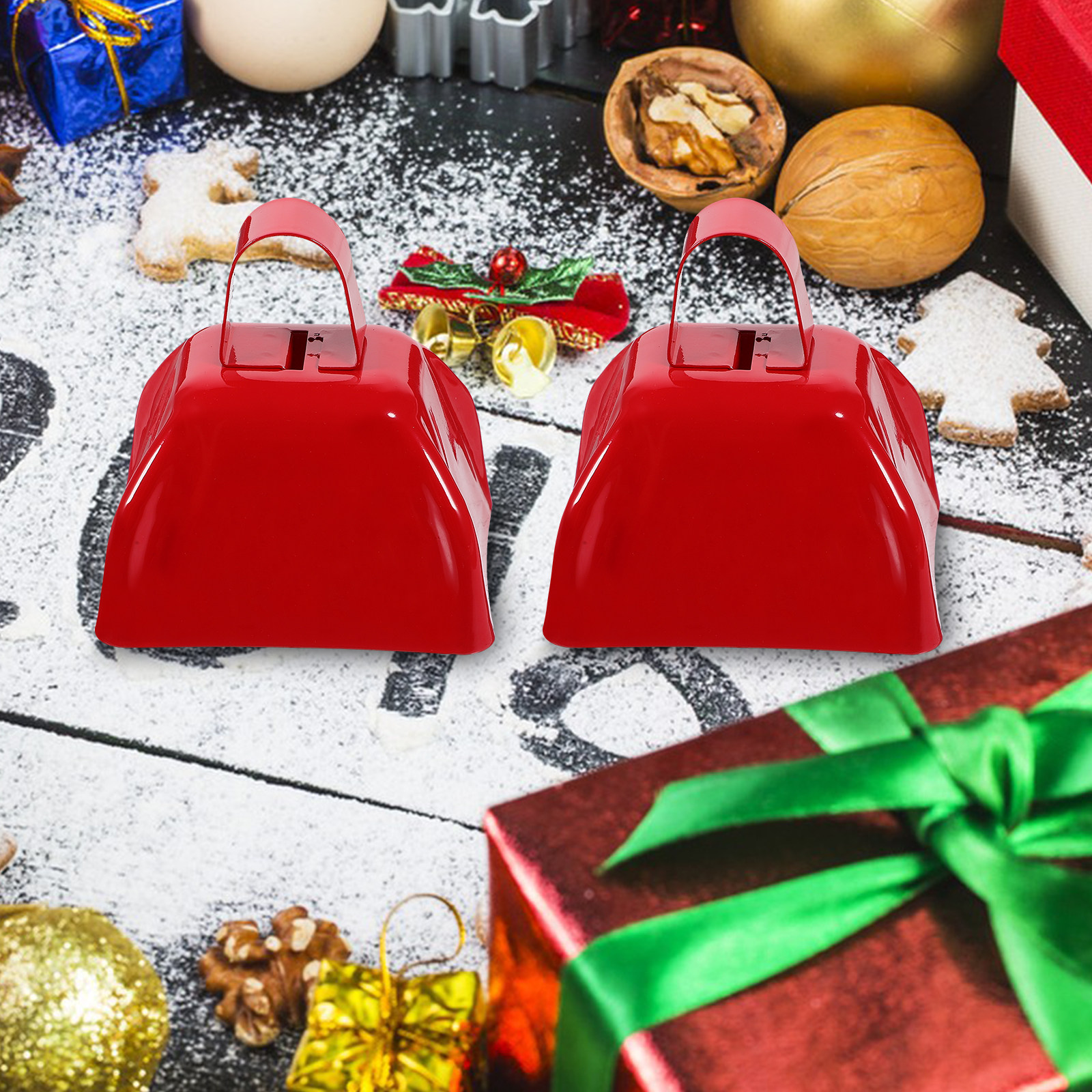 Party Games Animals - 2Pcs Premium Square Cowbells Metal Construction