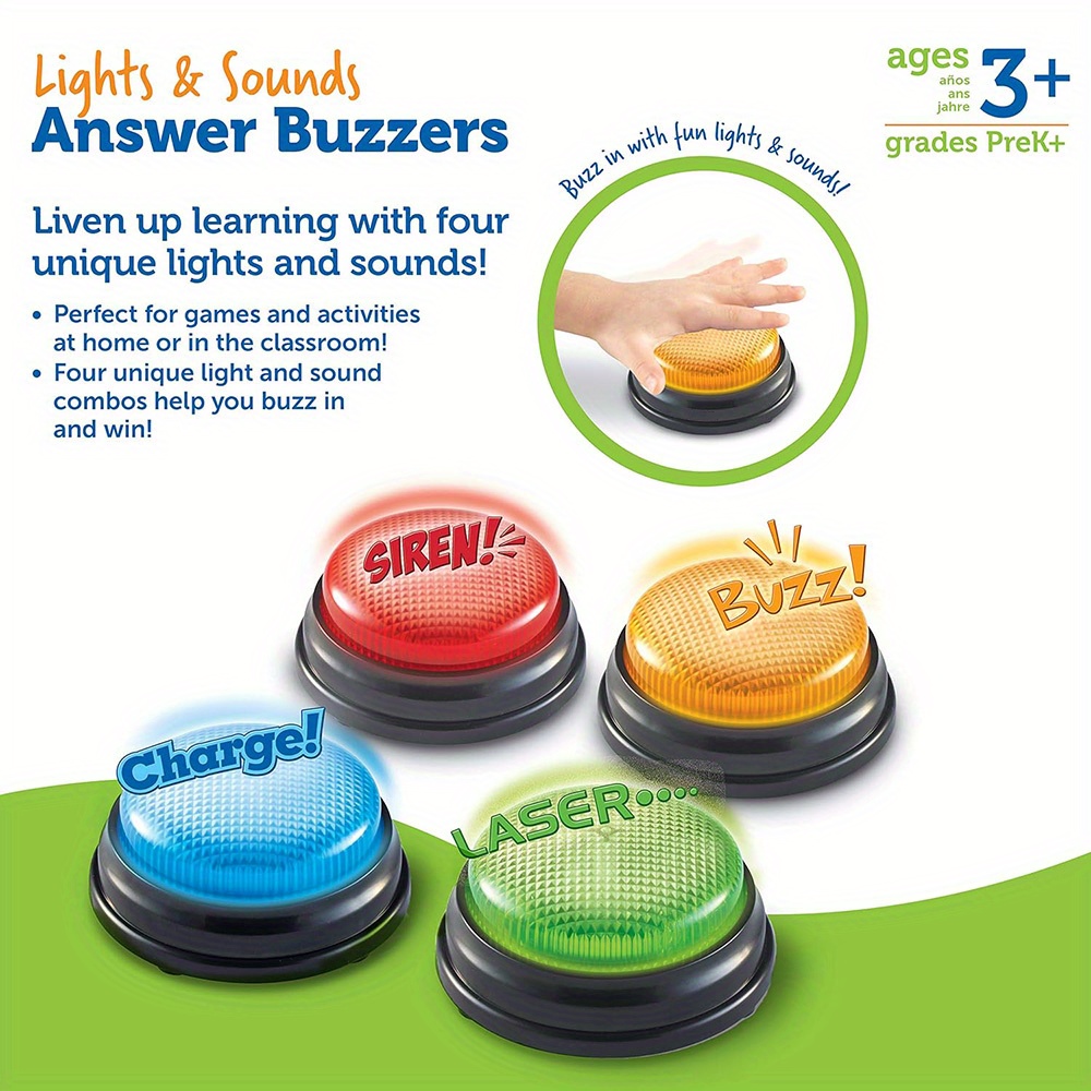 4pcs Lights and Sounds Buzzers – обзор и цена Party Family Games