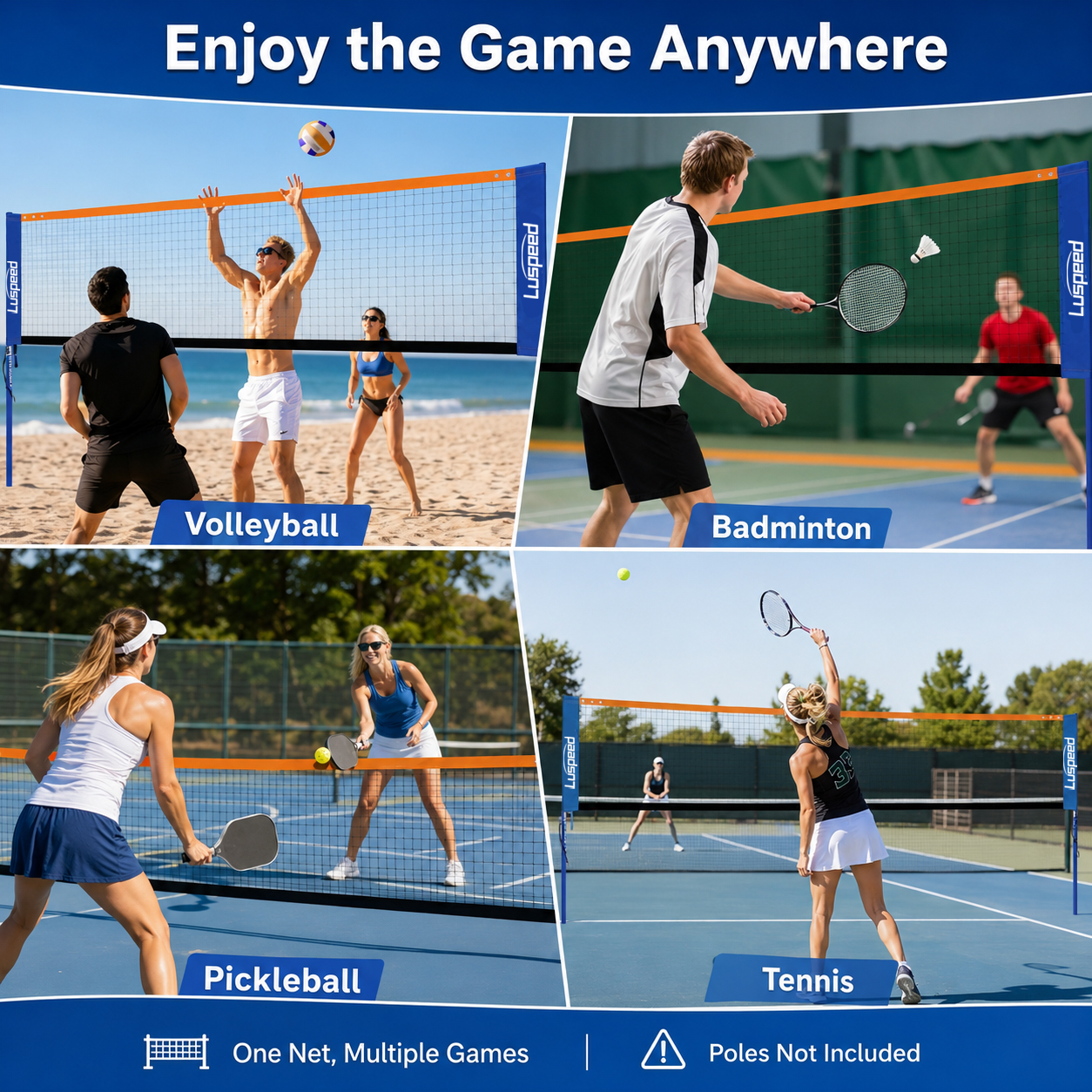 Portable Volleyball Net Outdoo – обзор и цена Badminton Set Garden